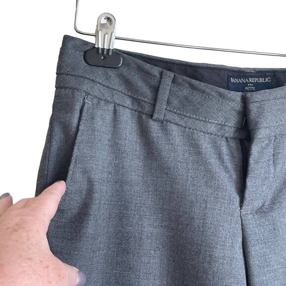 Banana Republic Women Pants 4P Smokey Gray Flare Leg Zip Pockets Office‎ Retro - Picture 10 of 14